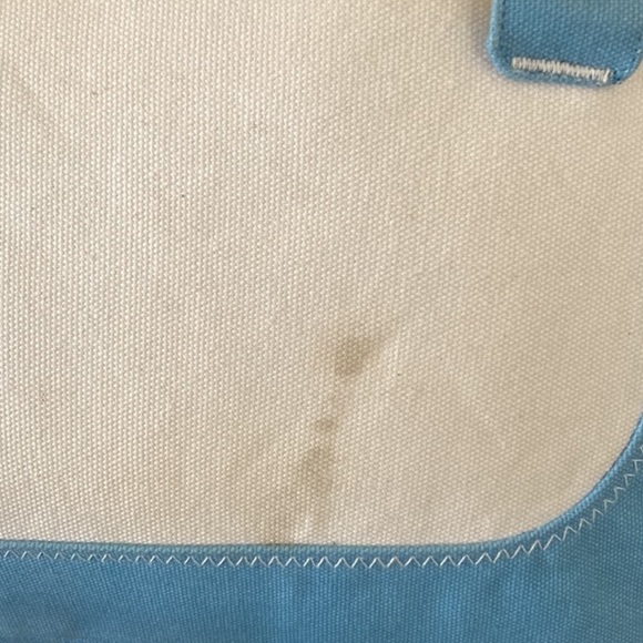 Hurley Bamboo Handles Blue And White Purse - Picture 6 of 7